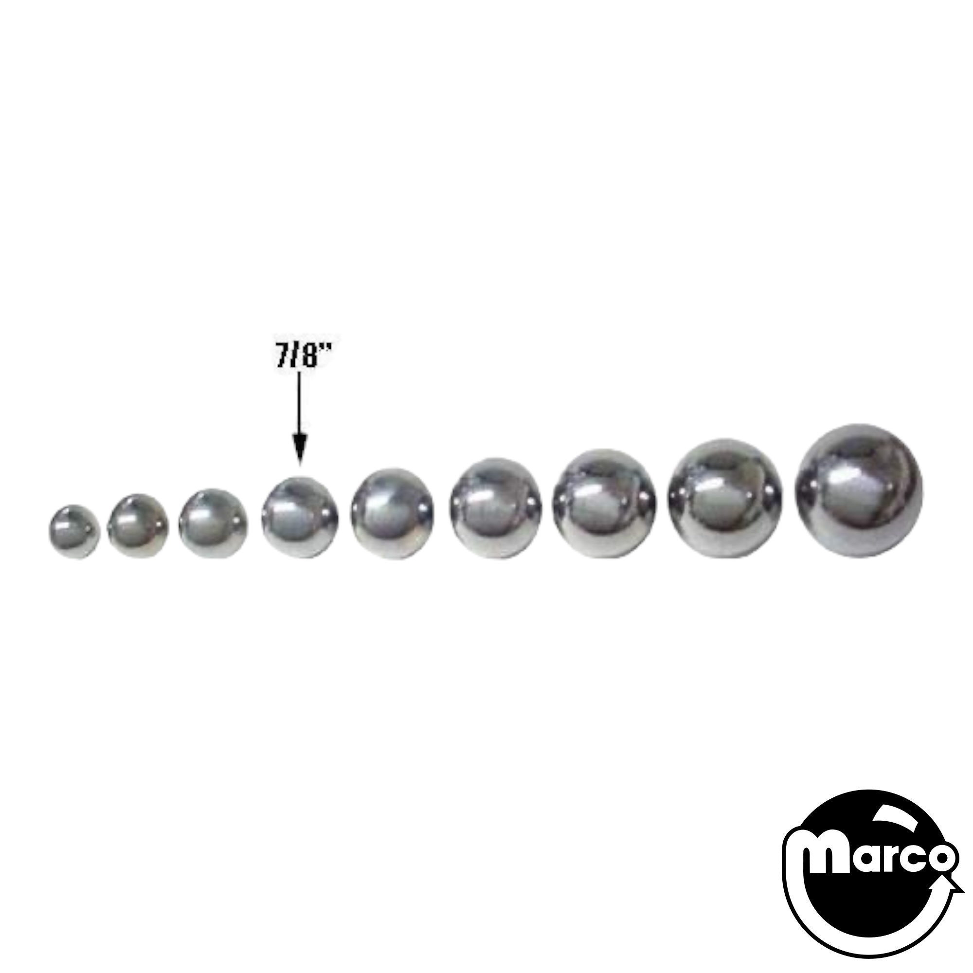 PB78 - Ball - steel 7/8 inch dia. - Marco Specialties Pinball Parts