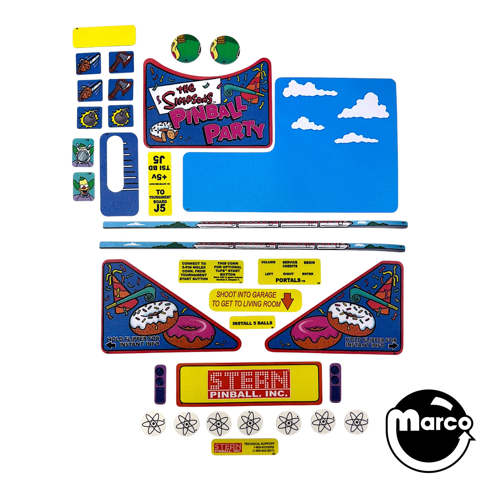 SIMPSONS PINBALL PARTY (Stern) Decal set