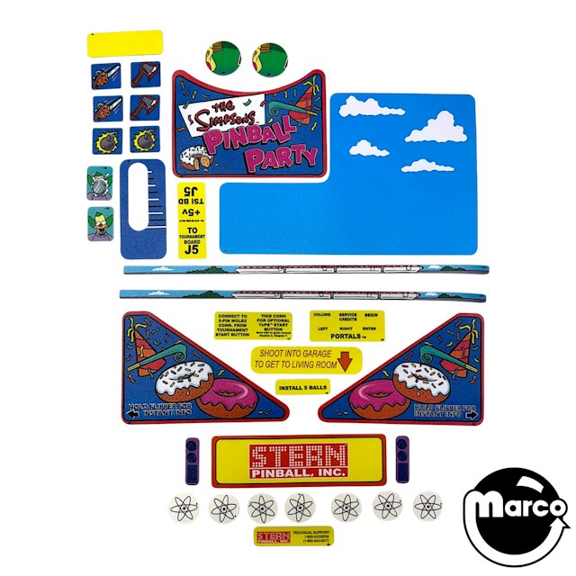 SIMPSONS PINBALL PARTY (Stern) Decal set