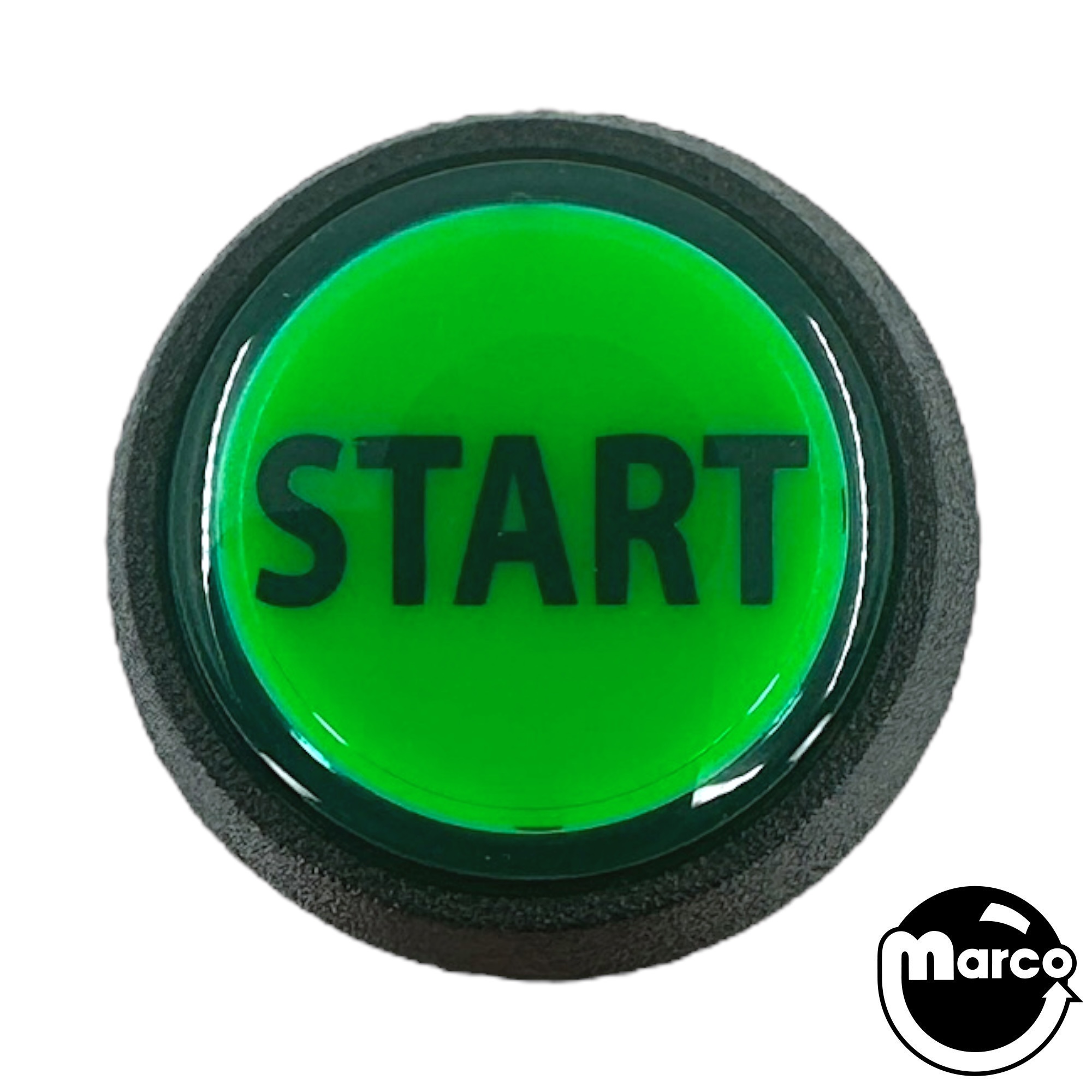 Pushbutton 1 inch round green 'Start'