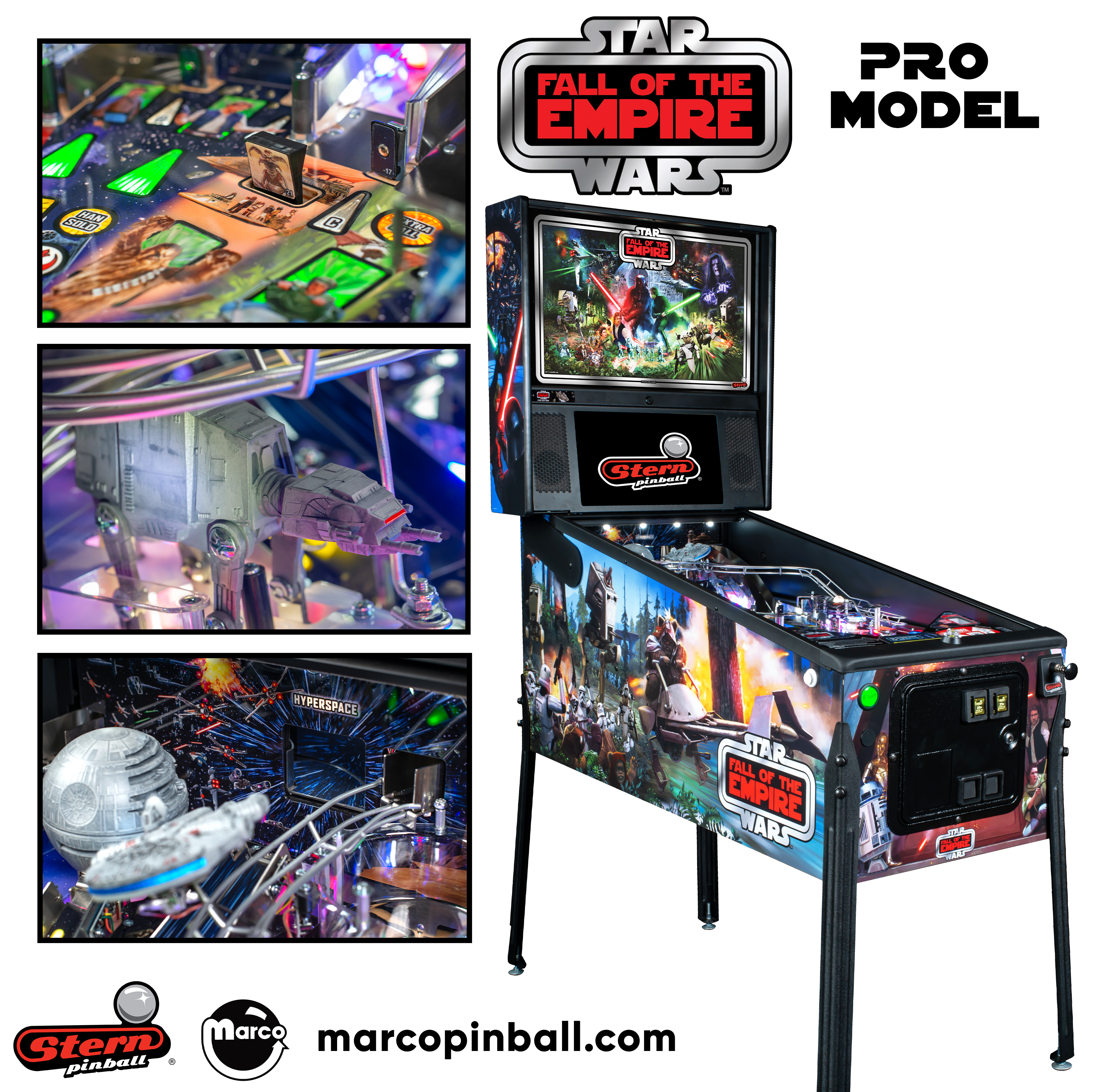 STAR WARS: FALL OF THE EMPIRE PRO (STERN) PINBALL MACHINE