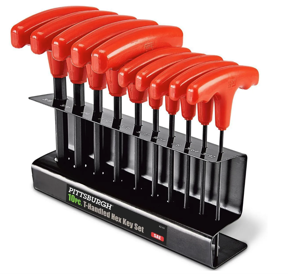Hex Wrench set - T Handle 10 pc SAE
