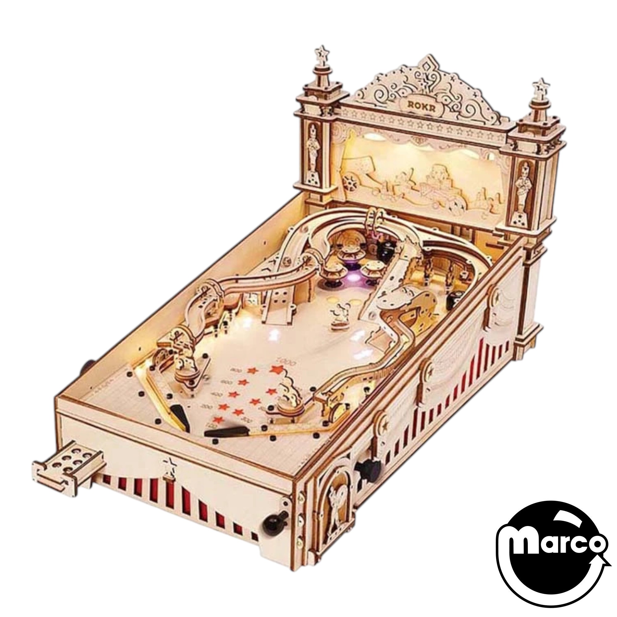 3D ROKR Wooden Pinball Machine