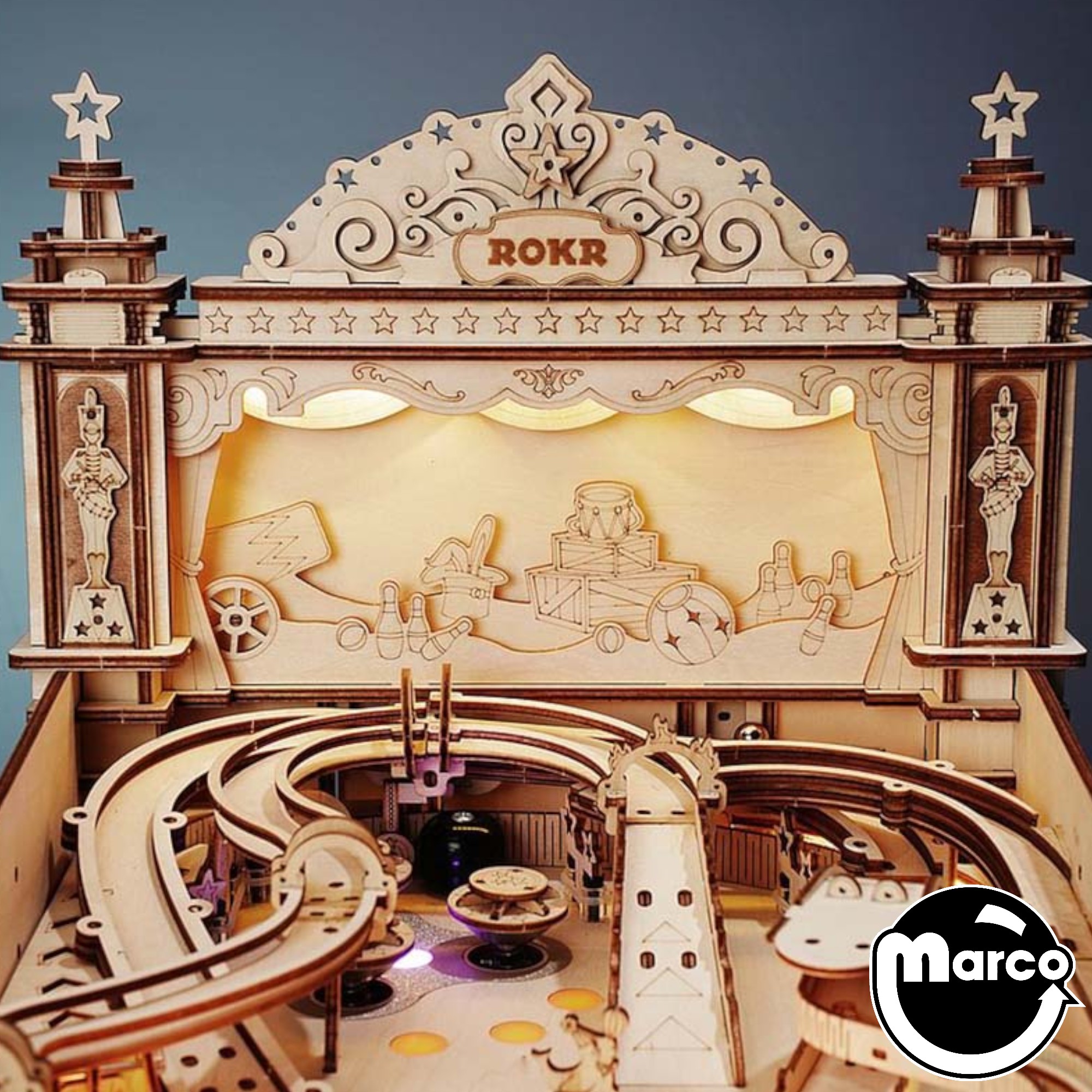 3D ROKR Wooden Pinball Machine