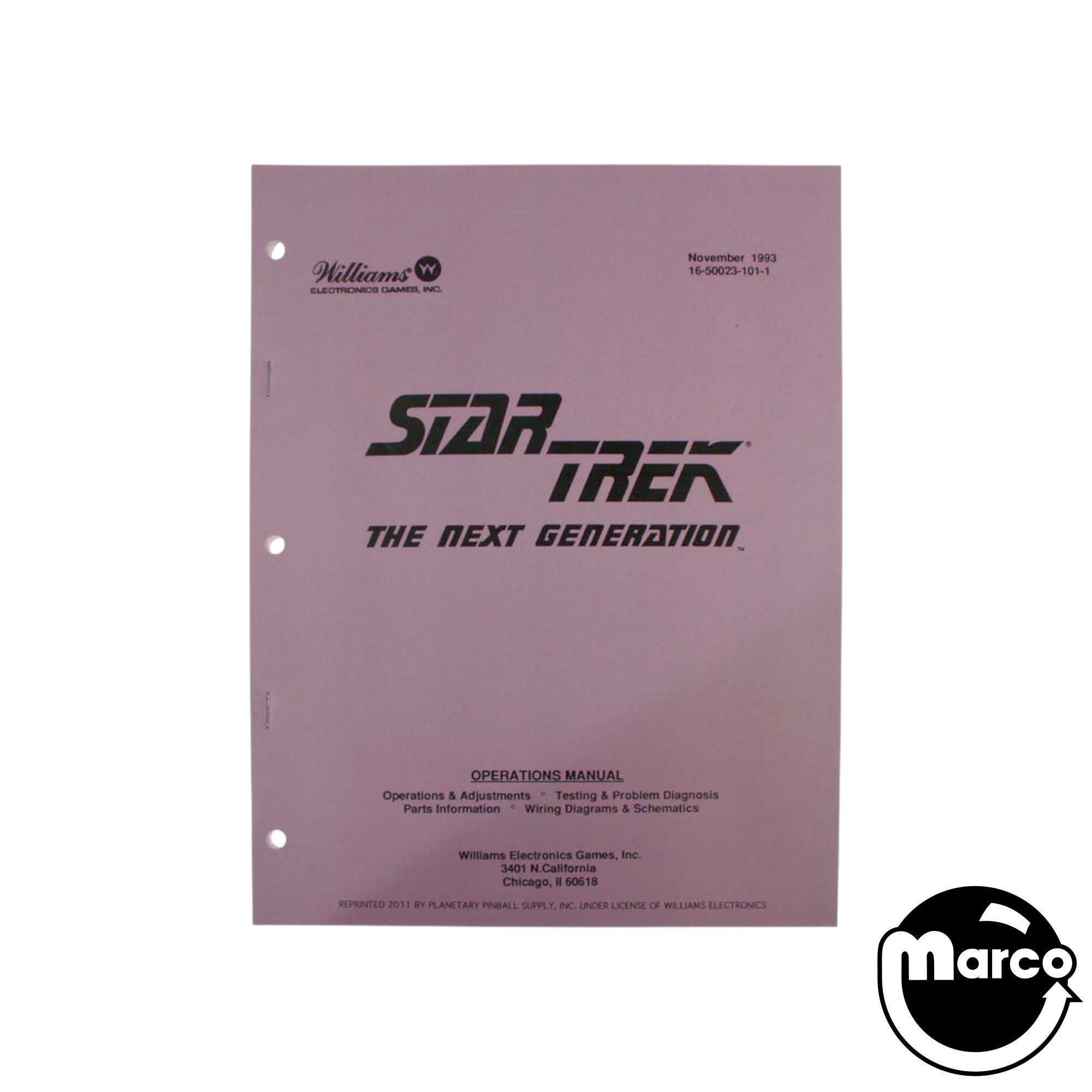 STAR TREK NEXT GEN (WMS) Manual Original