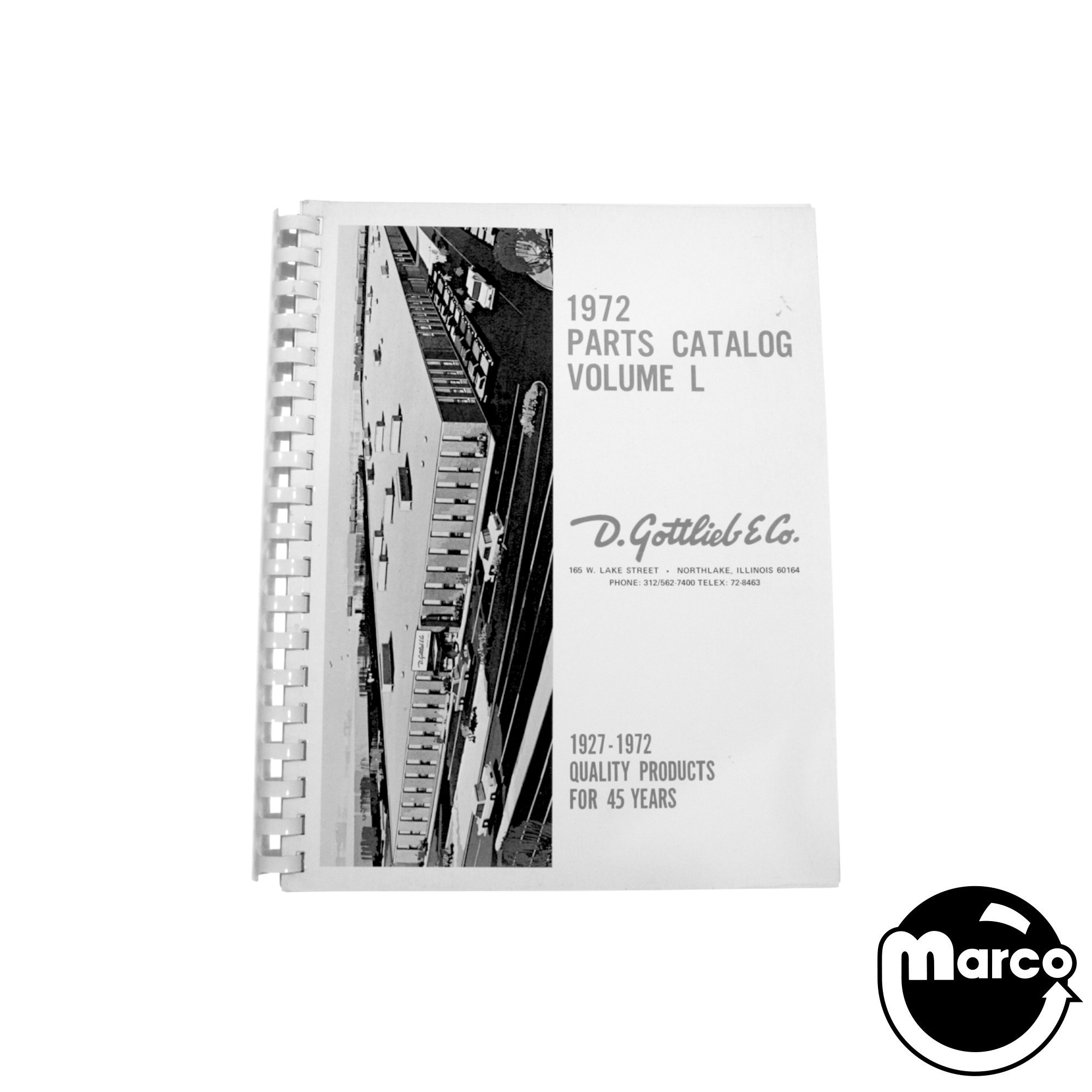 Gottlieb® 1972 Parts Catalog Vol. L
