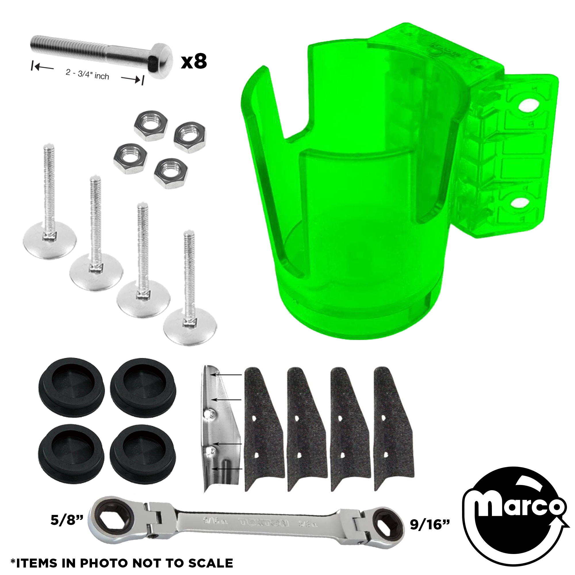 Pin-Buddy™ Cup Holder Combo Kit  - GREEN NEON TRANSLUCENT