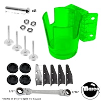 Pin-Buddy&trade; Cup Holder Install Kit - GREEN NEON TRANSLUCENT