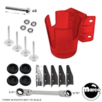 Pin-Buddy&trade; Cup Holder Install Kit - RED TRANSLUCENT