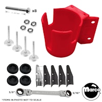 Pin-Buddy&trade; Cup Holder Install Kit - RED