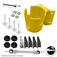 Pin-Buddy&trade; Cup Holder Install Kit - YELLOW