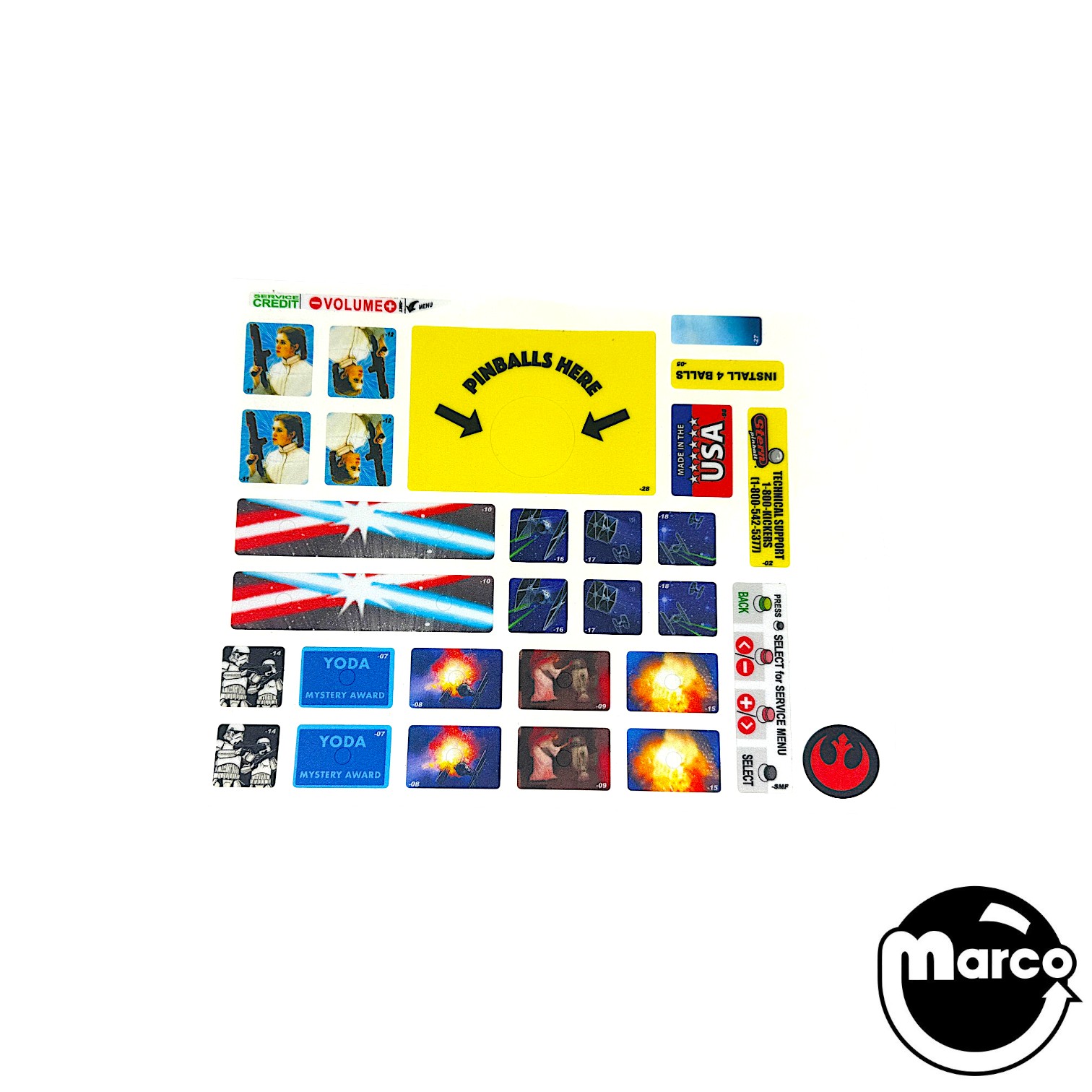 STAR WARS HOME PIN PLUS (Stern) Decal Set