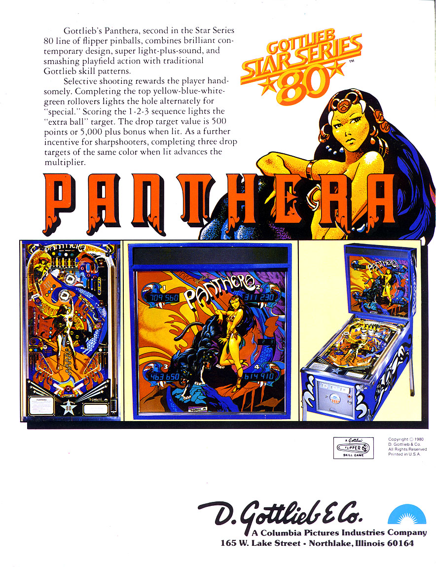 PANTHERA (Gottlieb) Flyer