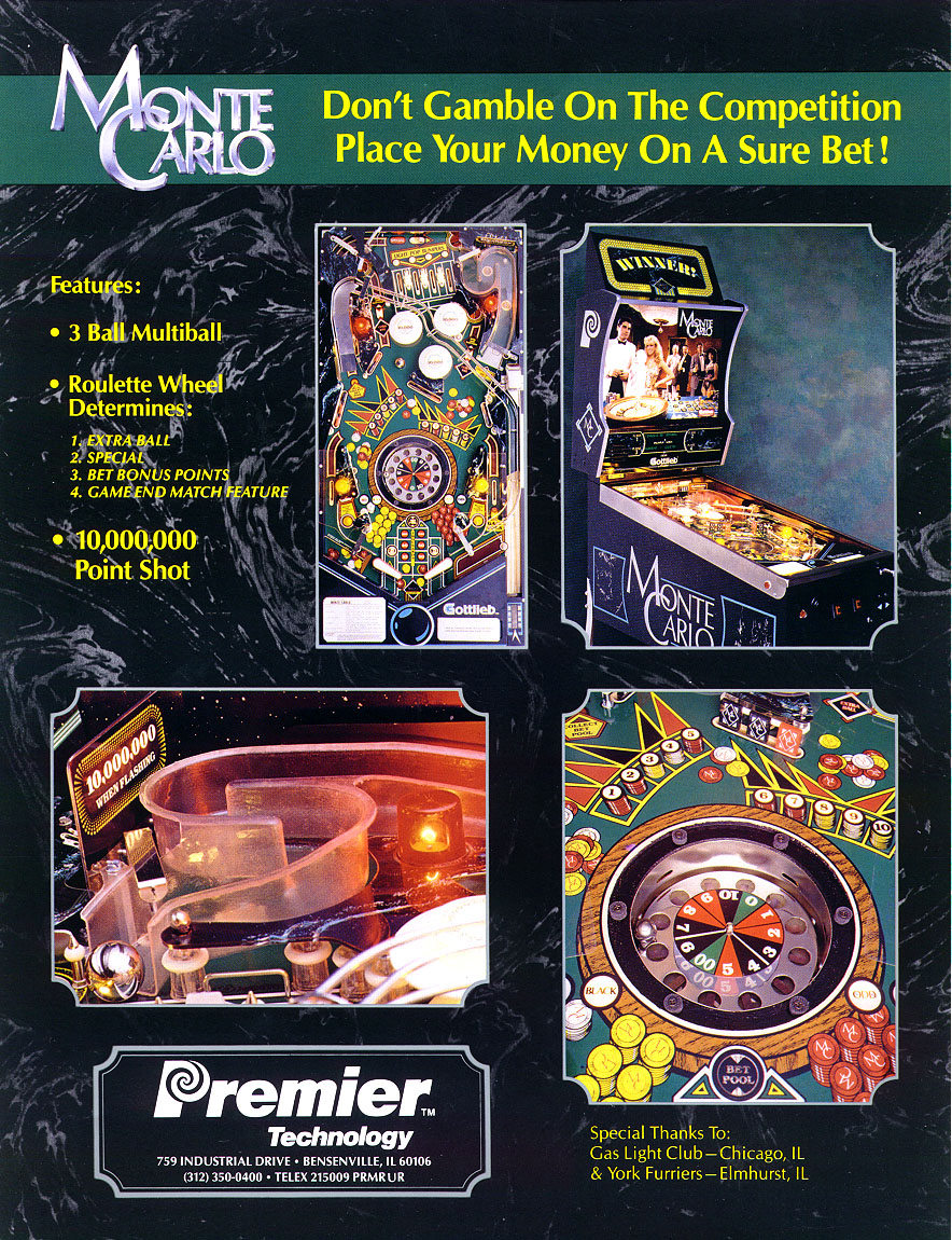 MONTE CARLO (Gottlieb) Flyer