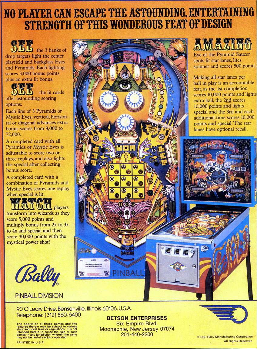 MYSTIC (Bally) Flyer