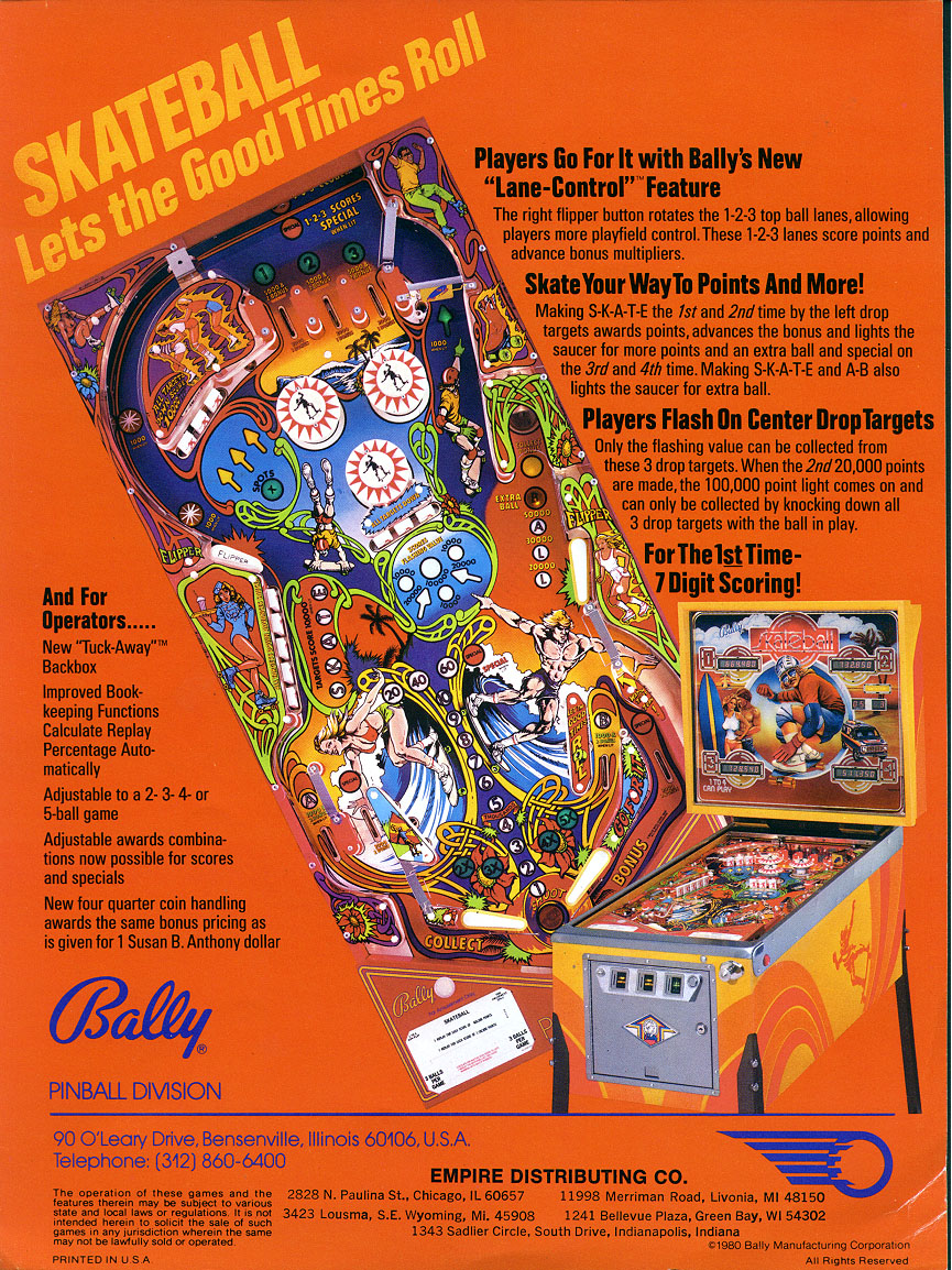SKATEBALL (Bally) Flyer