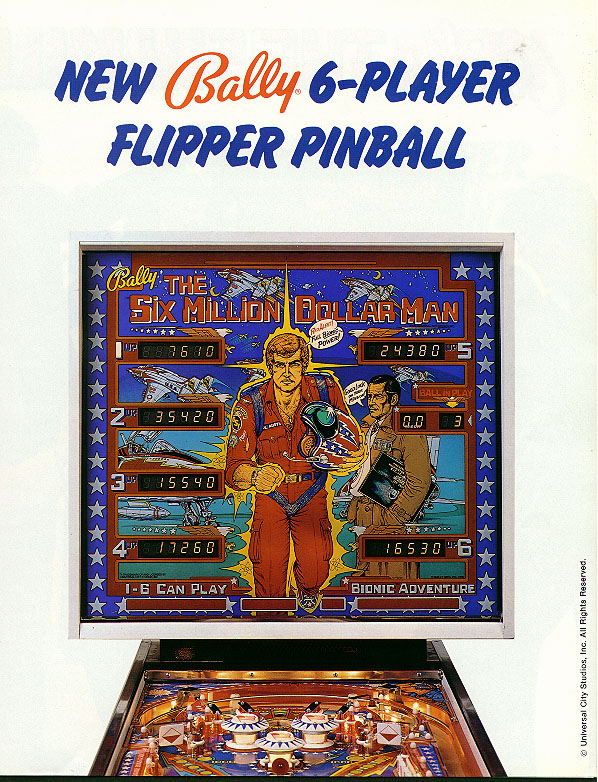 SIX MILLION DOLLAR MAN (Bally) Flyer
