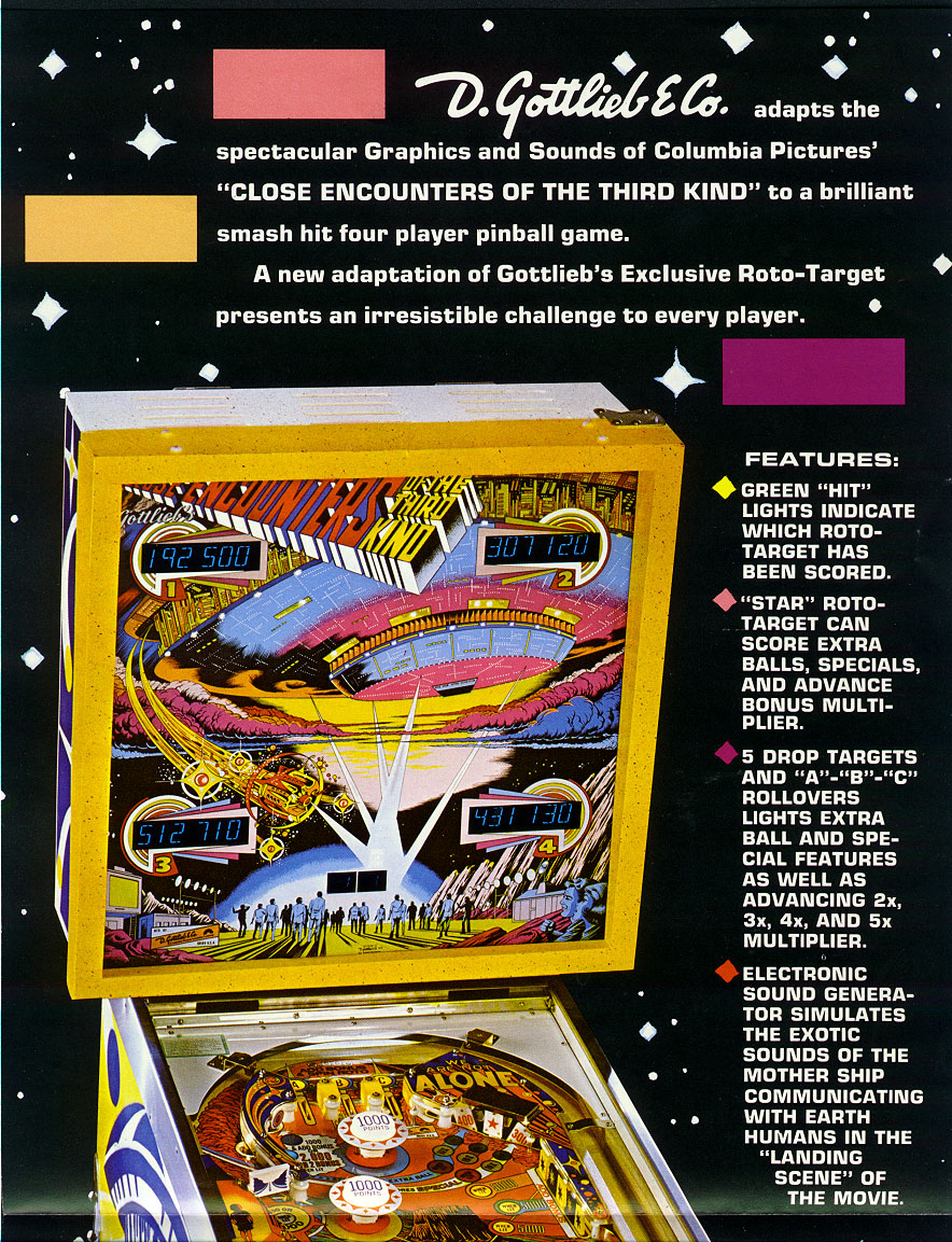 CLOSE ENCOUNTERS (Gottlieb) Flyer
