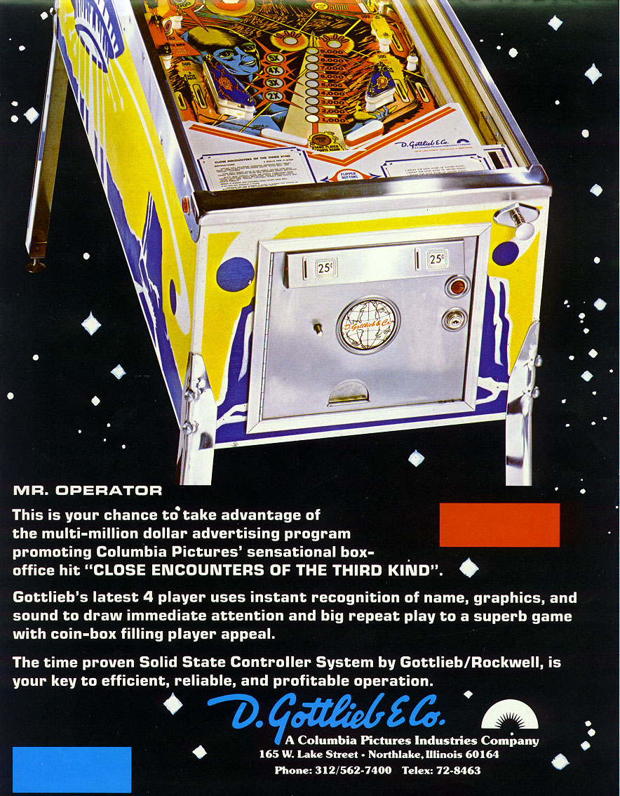 CLOSE ENCOUNTERS (Gottlieb) Flyer