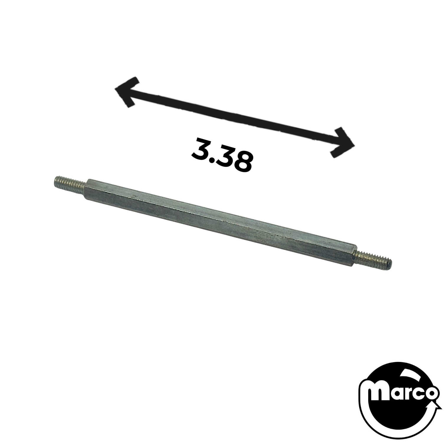 Post M-M 8-32 x 3.38" zinc 1/4 Hex