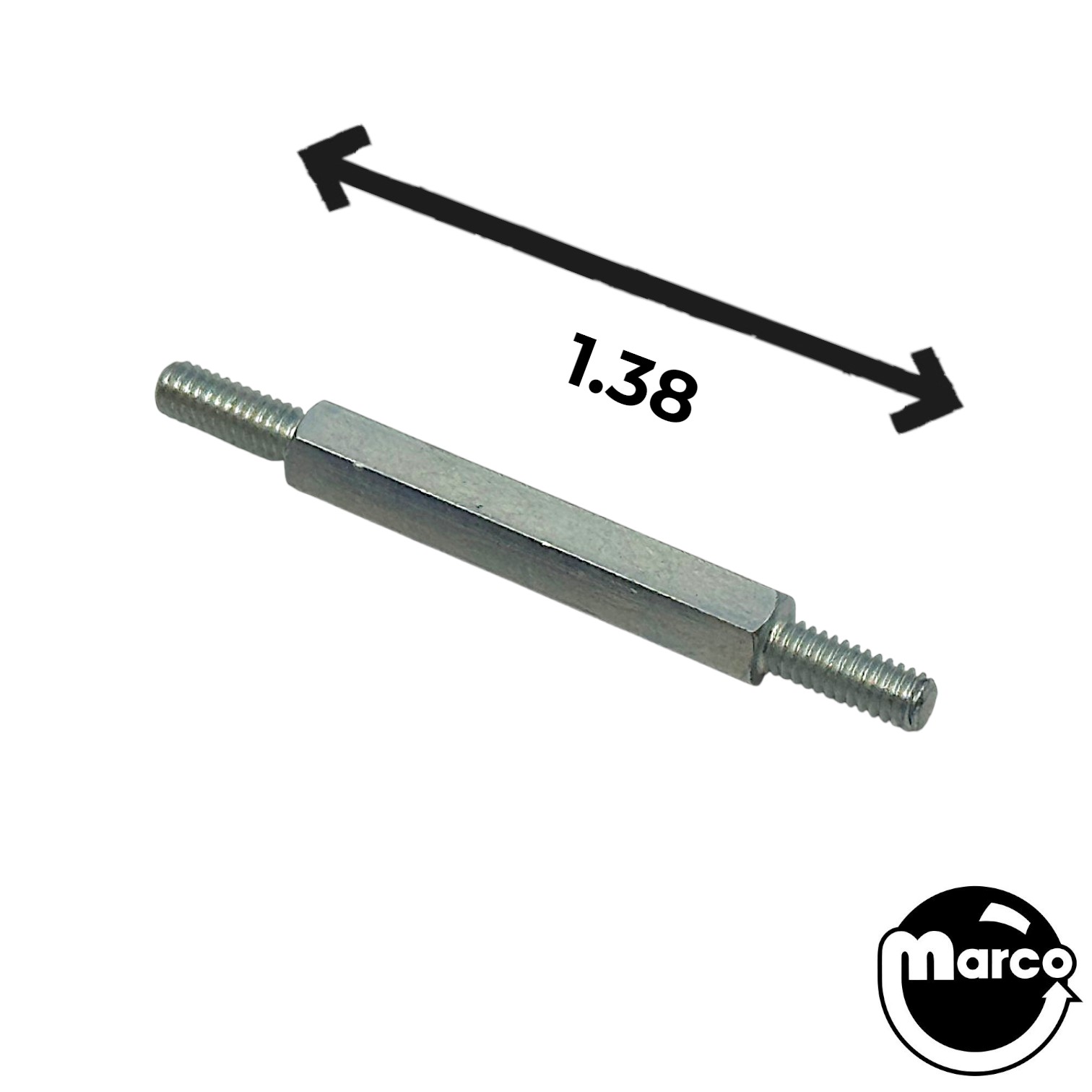 Post 'Male'-'Male' 8-32 x 1.38" zinc 1/4 hex