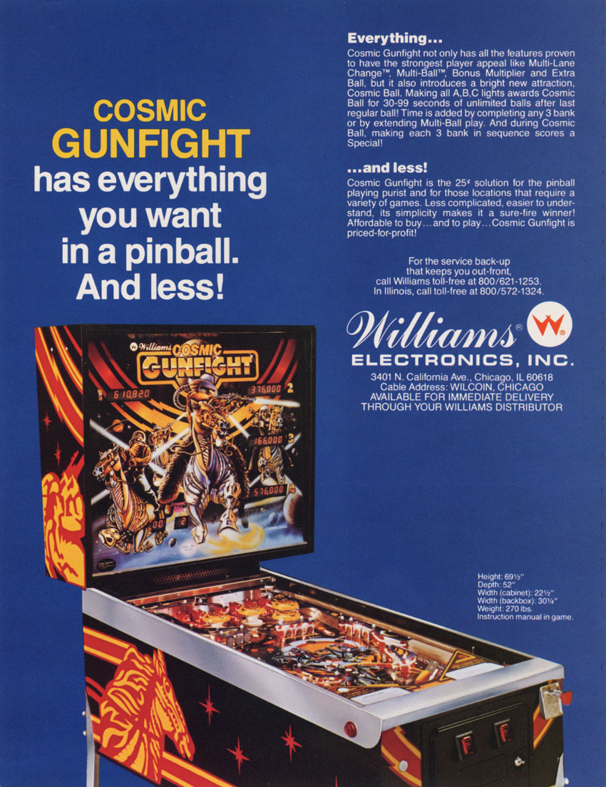 COSMIC GUNFIGHT (Williams) Flyer
