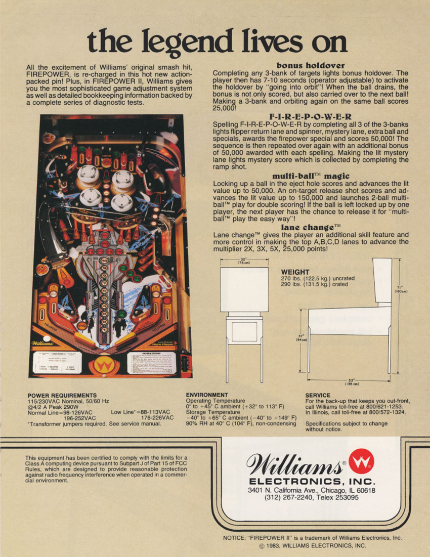 FIREPOWER 2 (Williams) Flyer
