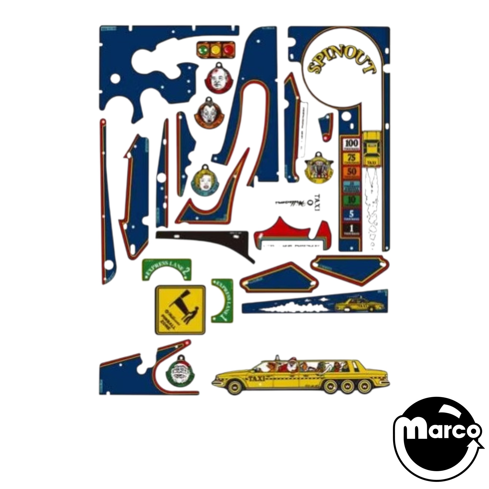 31-1006-553 - TAXI (Williams) Plastic Set - Marco Specialties