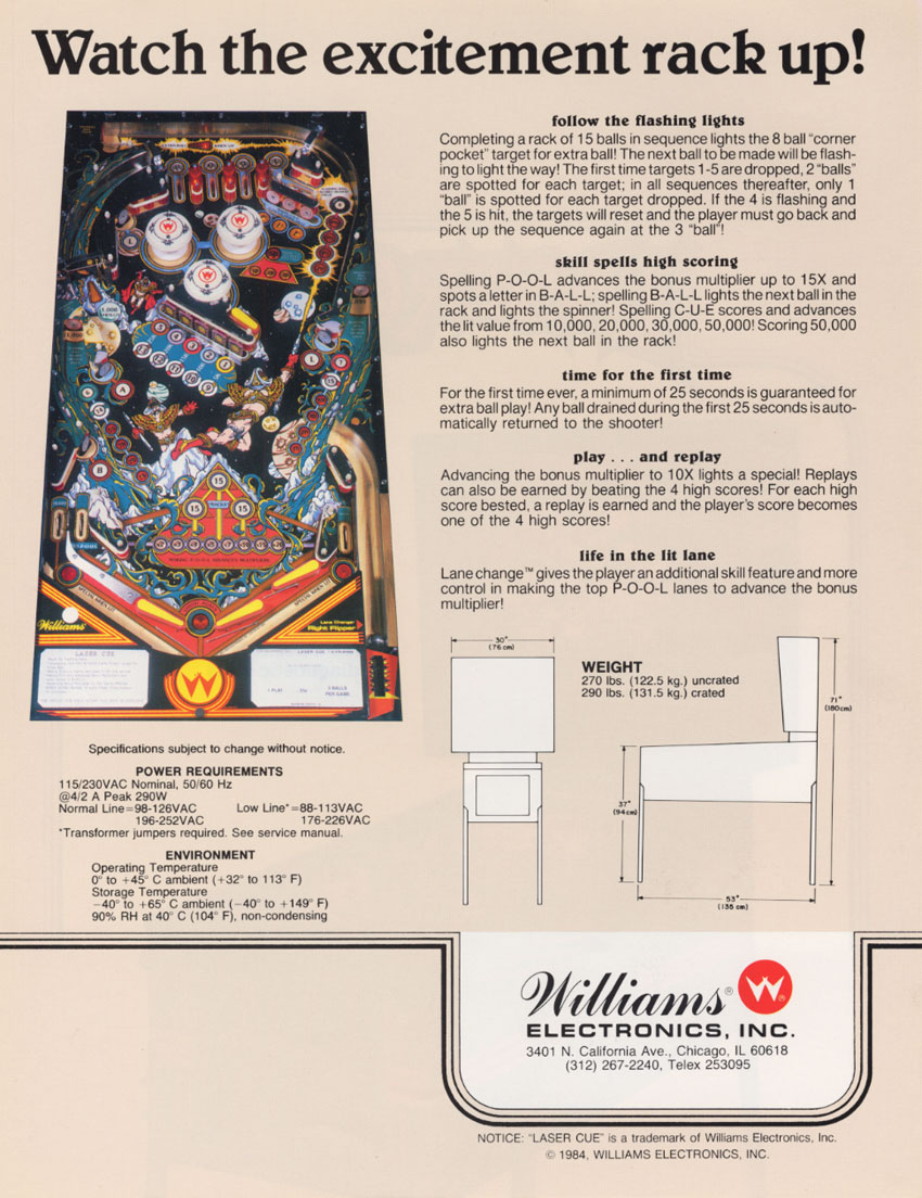 LASERCUE (Williams) Flyer