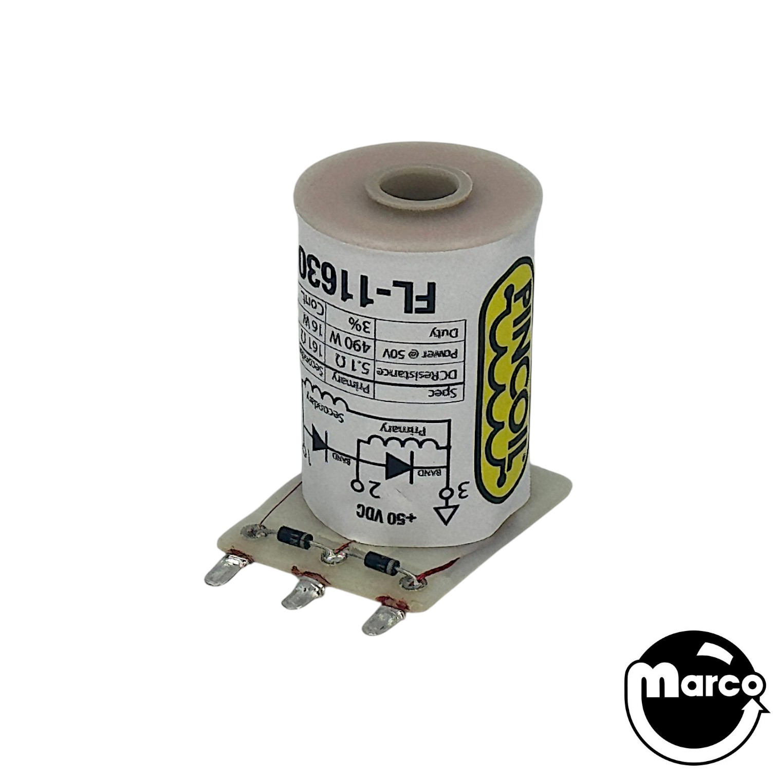 バタフライ　ホリーズ FL-11630 - Coil - Flipper Red - Marco Specialties Pinball Parts