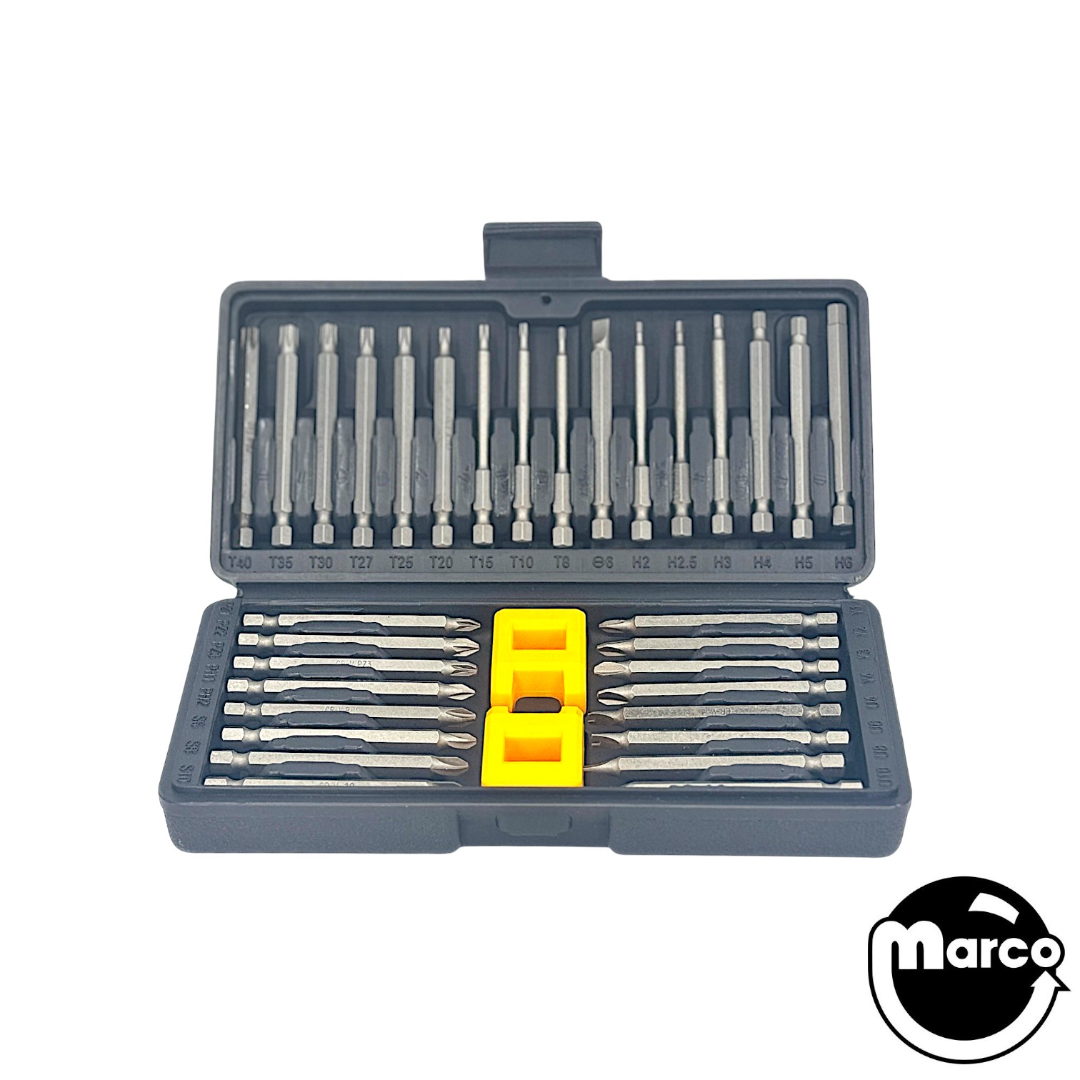 3” Chrome Vanadium Steel Tamper-Proof Bits and Magnetizer Set 34 PC