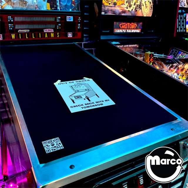 Pinball Glass Dust Cover - Standard - Out of Order