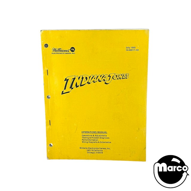INDIANA JONES (Williams) Manual - Original