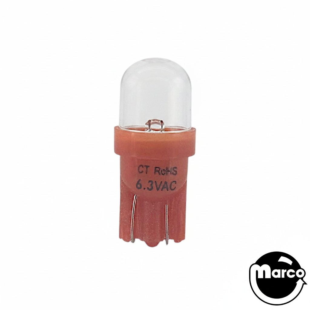 LED Lamp #555 Base 6.3v ORANGE Dual Chip