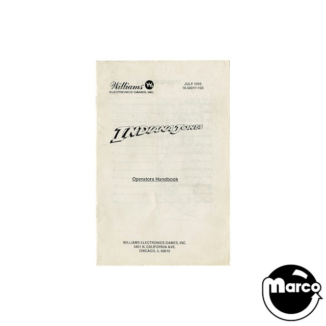INDIANA JONES (Williams) Handbook