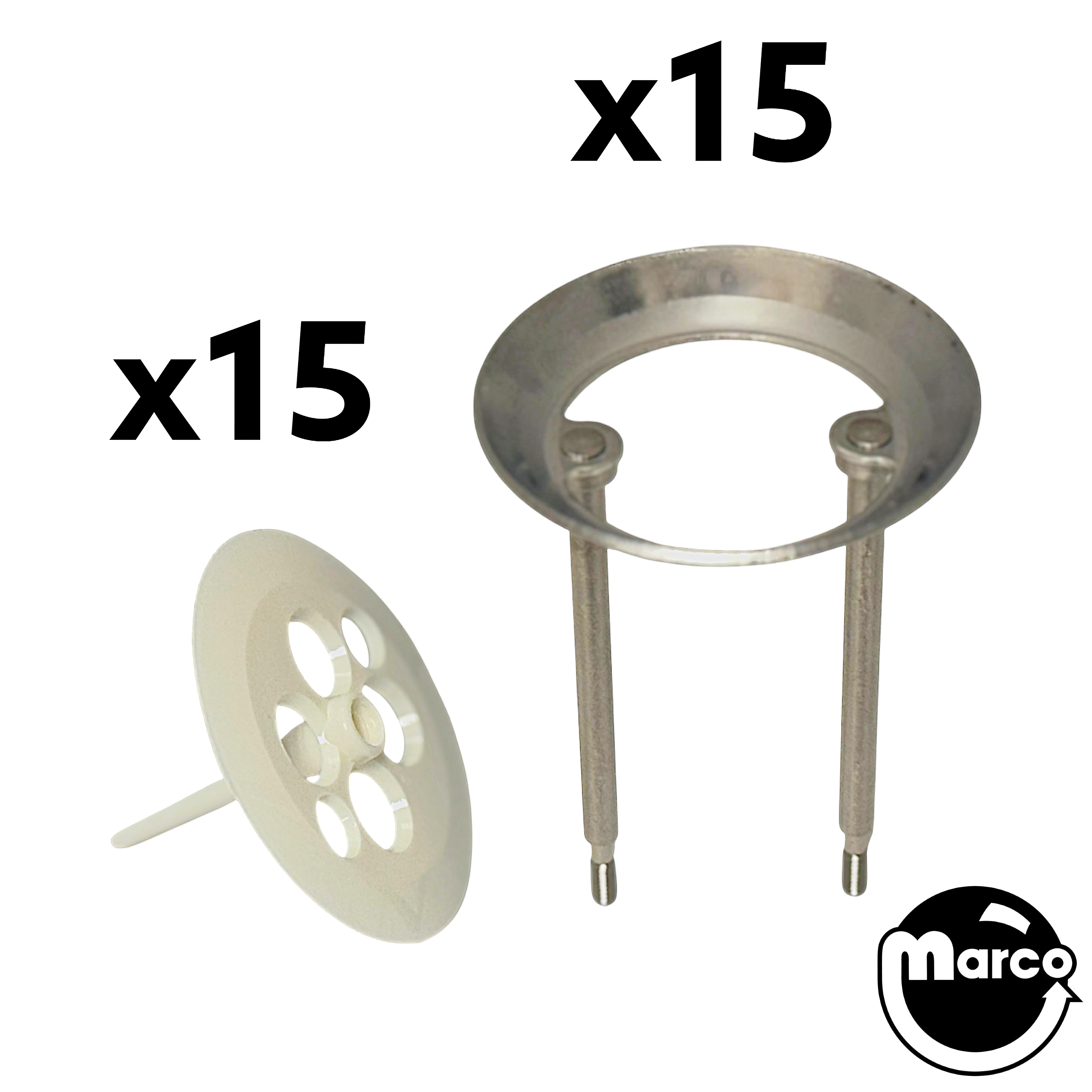 Pop Bumper Ring & Rod and Skirt Kit WHITE