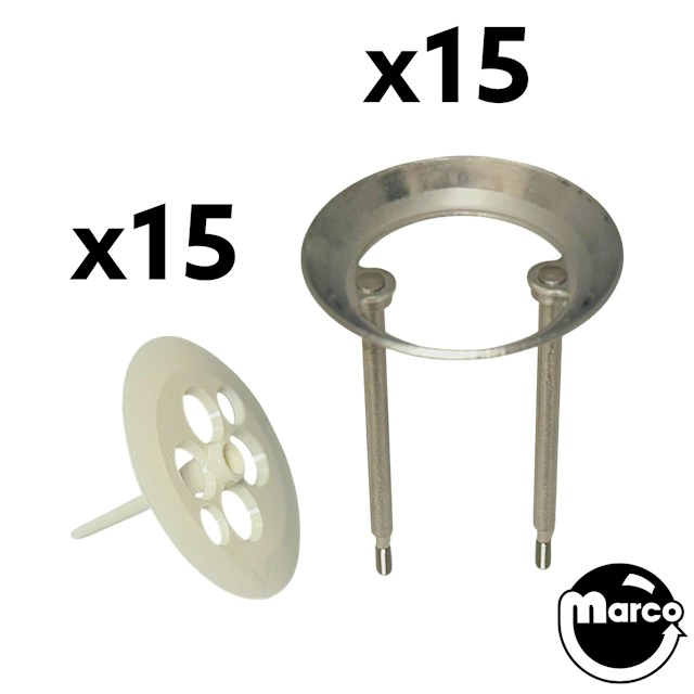 Pop Bumper Ring & Rod and Skirt Kit WHITE