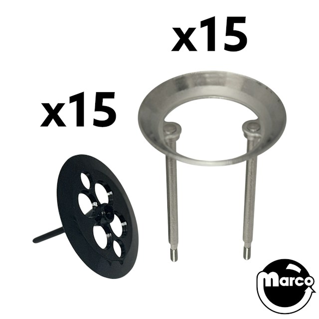 Pop Bumper Ring & Rod and Skirt Kit BLACK