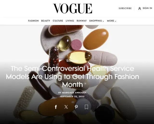 The Semi-Controversial Health Service Models Are Using to Get Through Fashion Month