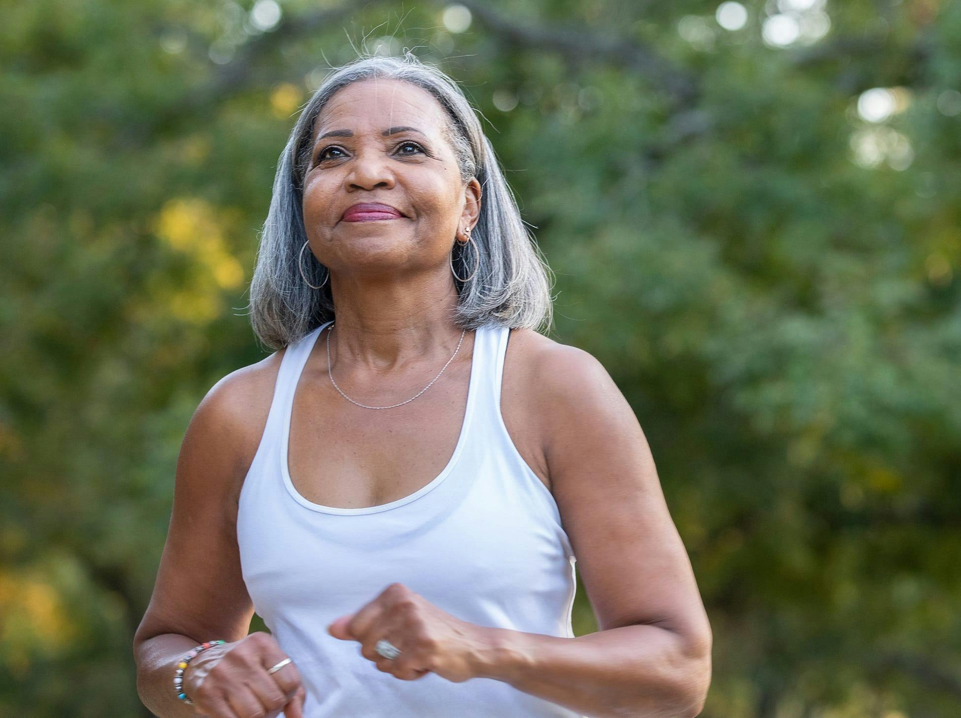 older woman jogging