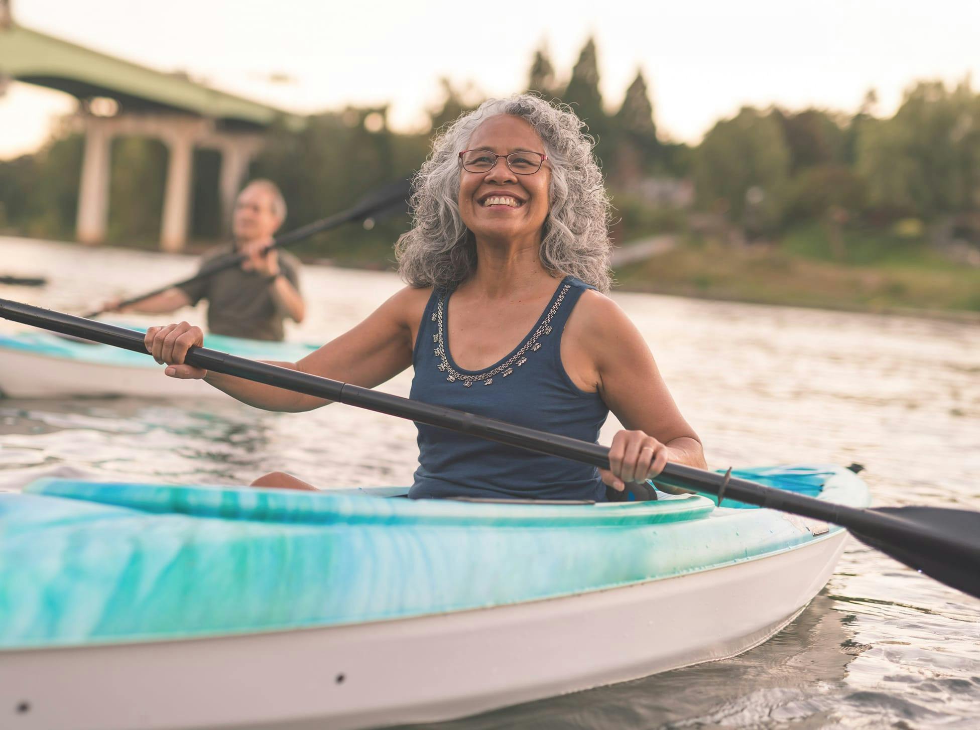 two people in kayaks