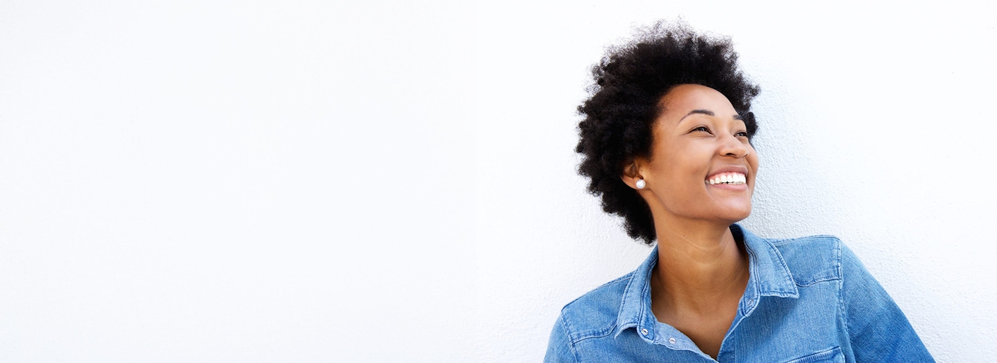 Smiling woman of color