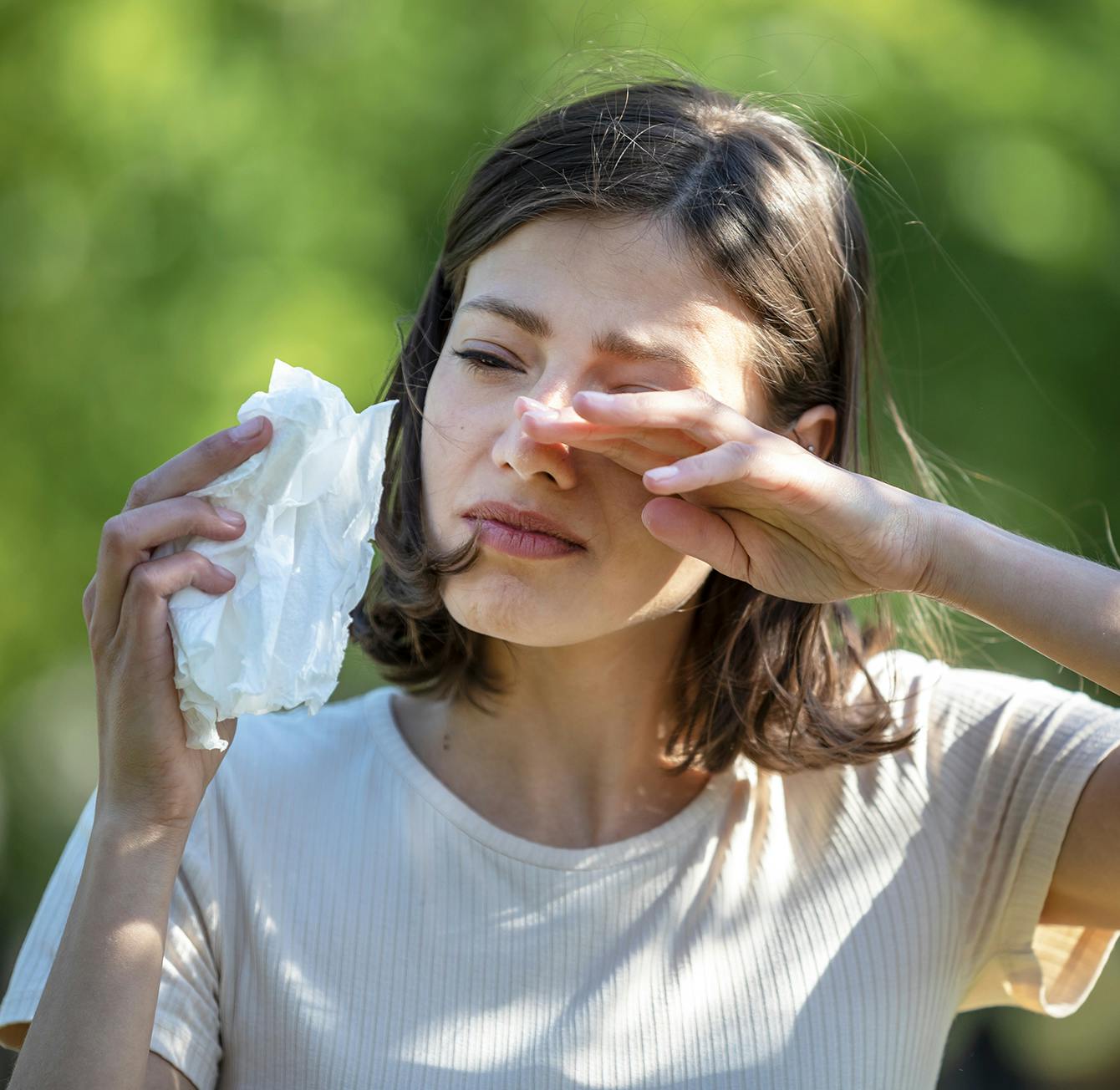 woman with allergy issues