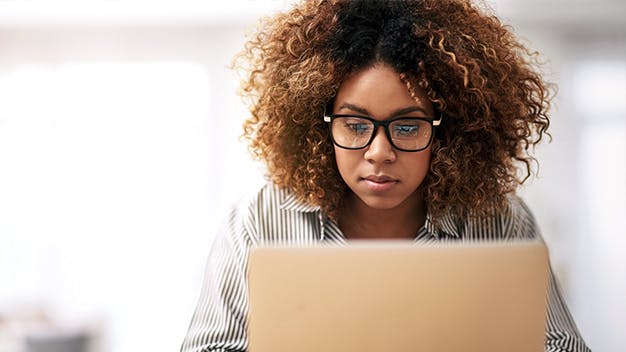 Woman on a laptop
