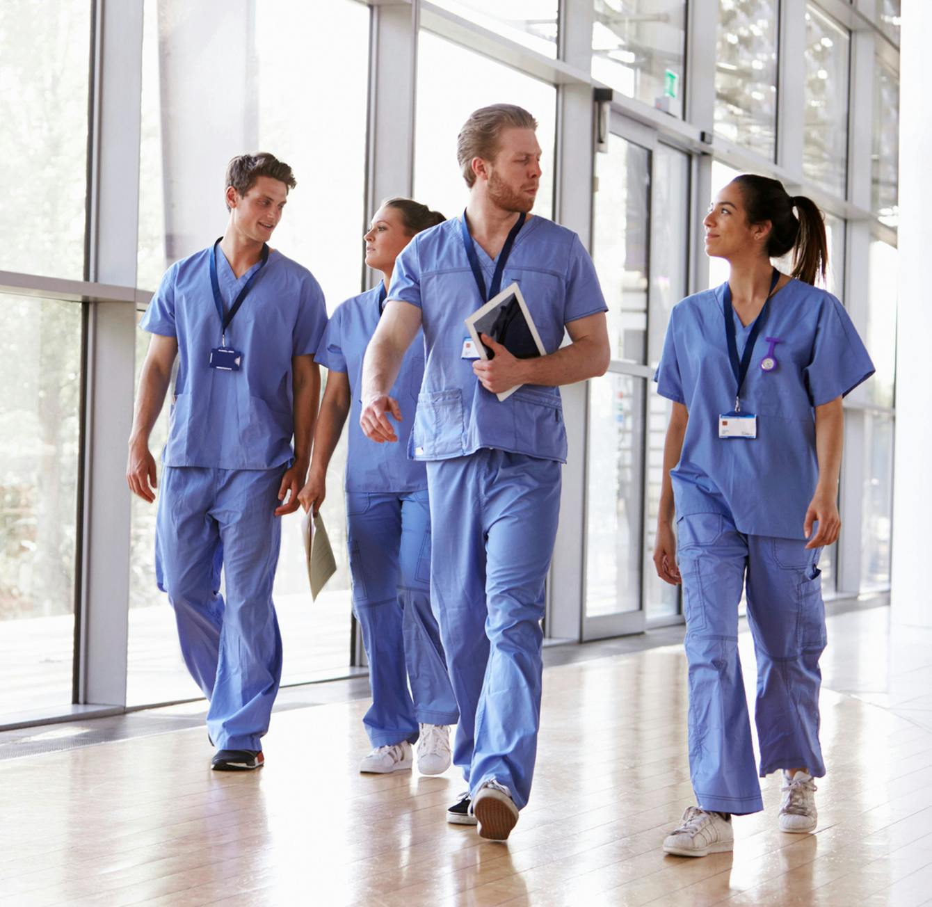 doctors walking down a hallway