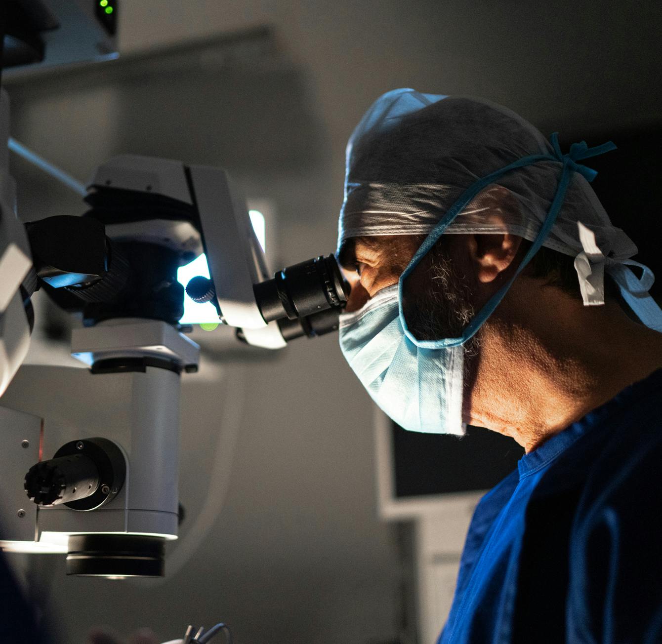 doctor looking at imaging device