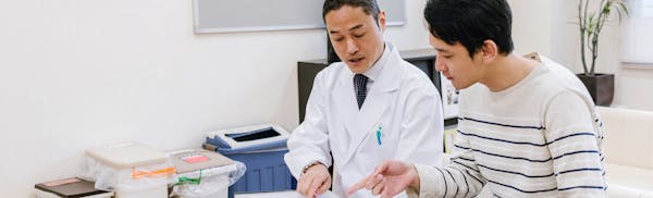 doctor and patient speaking
