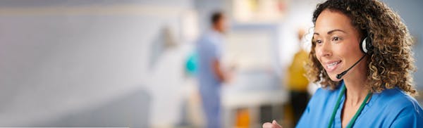 woman wearing a headset