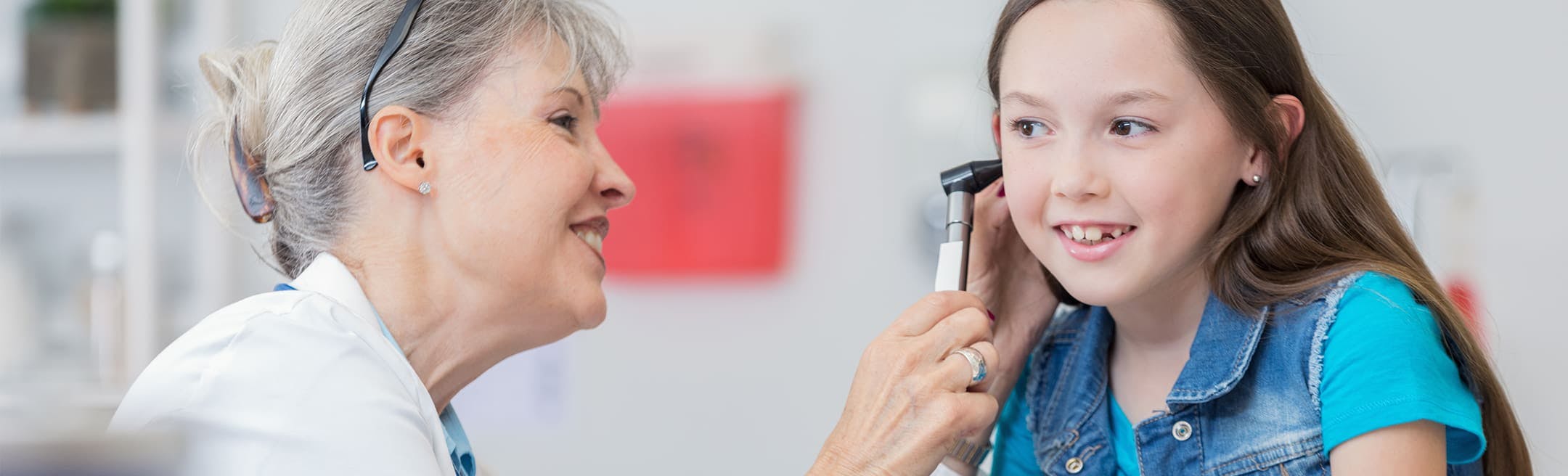 child getting an ear exam