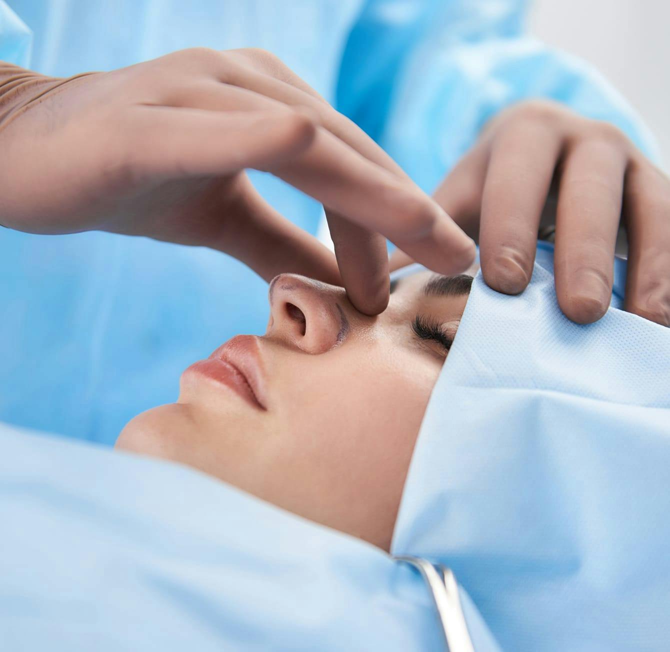woman about to get a nose procedure